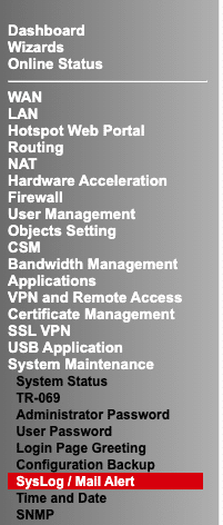 police cyber alarm draytek setup